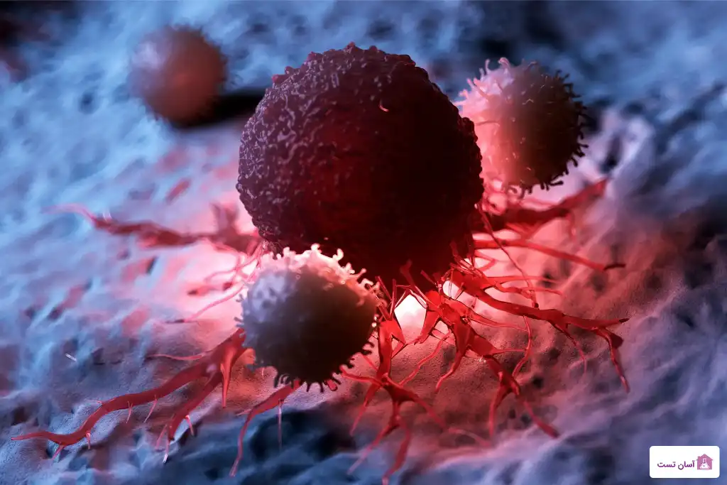 سلول های سرطانی در نزدیکی غدد لنفاوی